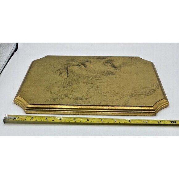 Leonardo Da Vinci Reproduction Art Print On Wood Made In Italy Bevel Gold Tone - Picture 13 of 16